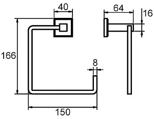 Полотенцедержатель Milardo Labrador хром LABSM00M52, 2