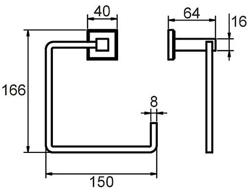 Полотенцедержатель Milardo Labrador хром LABSM00M52