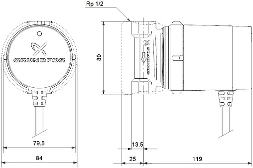 Насос циркуляционный для ГВС Grundfos Comfort Basic 15-14 B PM 97916771