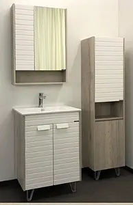 Тумба-умывальник напольная Comforty Клеон 60Н белый/дуб дымчатый 00-00003149CF Тумба-умывальник напольная Comforty Клеон 60Н белый/дуб дымчатый 00-00003149CF, 5