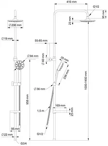 Душевая система без смесителя Swedbe Calypso хром 5060, 2