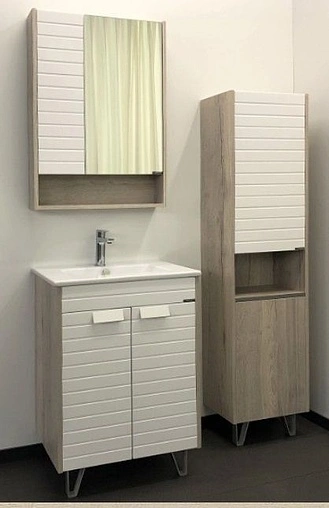 Тумба-умывальник напольная Comforty Клеон 60Н белый/дуб дымчатый 00-00003149CF Тумба-умывальник напольная Comforty Клеон 60Н белый/дуб дымчатый 00-00003149CF