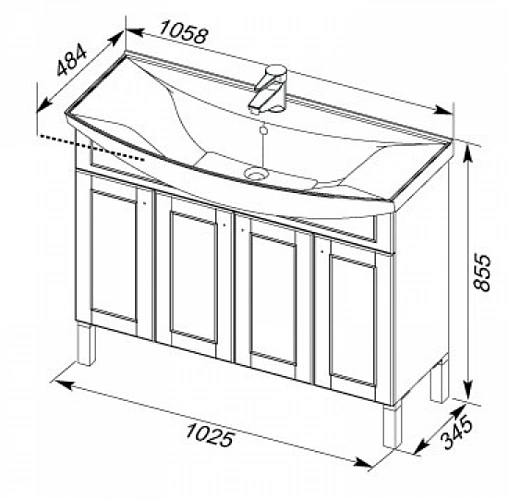 Раковина Aquanet Стиль 105 белый 00184263