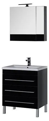 Шкаф-зеркало Aquanet Верона 75 L чёрный 00175385