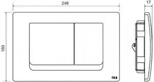 Клавиша смыва для унитаза OLI Ria 640584 хром глянцевый Клавиша смыва для унитаза OLI Ria 640584 хром глянцевый, 2