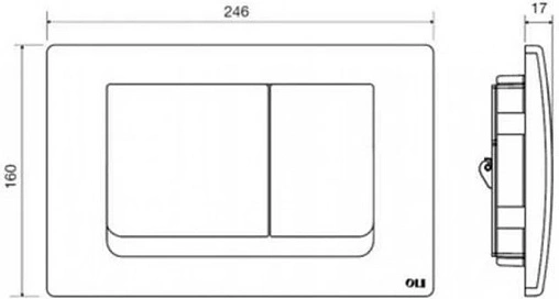 Клавиша смыва для унитаза OLI Ria 640584 хром глянцевый Клавиша смыва для унитаза OLI Ria 640584 хром глянцевый