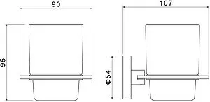 Стакан Aquatek Оберон чёрный матовый AQ4204MB, 2