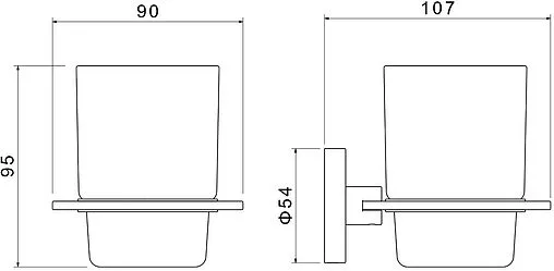Стакан Aquatek Оберон чёрный матовый AQ4204MB