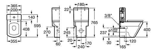 Бачок для унитаза Roca Hall белый 341620000