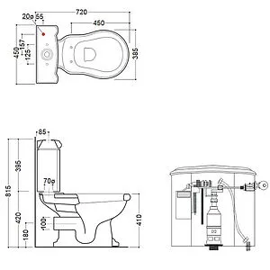 Унитаз-компакт Kerasan Retro белый 101301+107101+ Унитаз-компакт Kerasan Retro белый 101301+107101+, 2