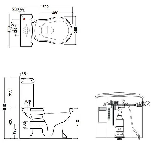 Унитаз-компакт Kerasan Retro белый 101301+107101+
