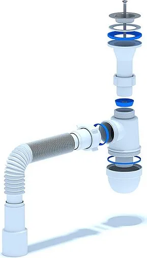 Сифон бутылочный для раковины Ани Пласт белый C2015 Сифон бутылочный для раковины Ани Пласт белый C2015