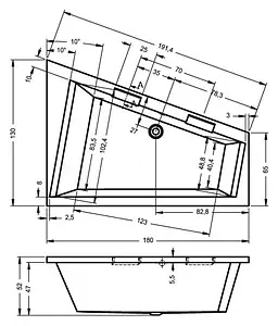 Ванна акриловая Riho DOPPIO 180x130 L B034001005, 4