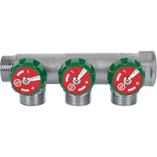 Коллектор регулирующий проходной 3 отвода ¾&quot;в/н x ¾&quot;ек Stout SMB-6850-343403