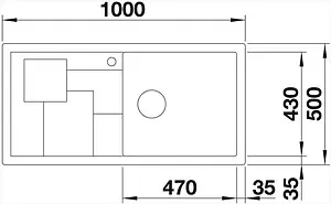 Мойка кухонная Blanco Sity XL 6S 100 R антрацит/апельсин 525056 Мойка кухонная Blanco Sity XL 6S 100 R антрацит/апельсин 525056, 2
