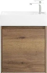 Тумба-умывальник подвесная BelBagno KRAFT MINI 50 L Rovere Tabacco KRAFT MINI-500/260-1A-SO-RT-L+7045-KL, 1