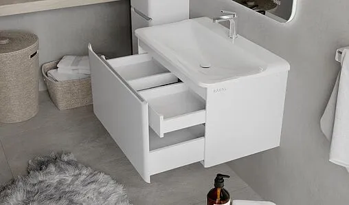 Тумба-умывальник подвесная Raval Welto 80 белый Wel.01.80/P/W/RL+Solo.08.80/W/RL