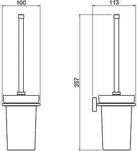 Ёршик для унитаза Aquatek Либра чёрный матовый AQ4310MB, 2