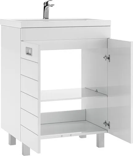 Тумба-умывальник напольная Домино Cube 65 белый DC5002T+4627173210096