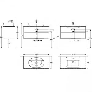 Тумба-умывальник подвесная Kerama Marazzi Plaza Modern 100 белый PL.M.100.2\WHT+PL.wbi.55.1+ Тумба-умывальник подвесная Kerama Marazzi Plaza Modern 100 белый PL.M.100.2\WHT+PL.wbi.55.1+, 2