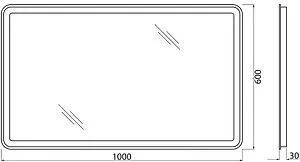 Зеркало с подсветкой BelBagno MARINO 100x60 механическая кнопка SPC-MAR-1000-600-LED-BTN, 2