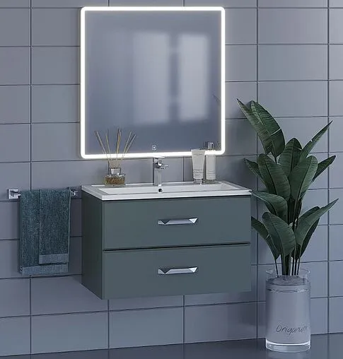 Тумба-умывальник подвесная Uperwood Foster 80 серый графит 291020541 Тумба-умывальник подвесная Uperwood Foster 80 серый графит 291020541