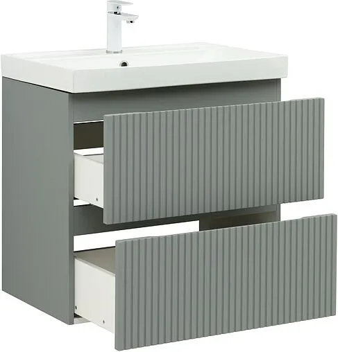 Тумба-умывальник подвесная Aquanet Джейн (Flat) 70 мисти грин 00335433+