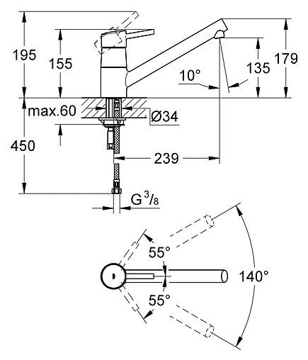 Смеситель для кухни Grohe Concetto хром 32659001