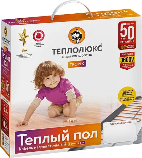 Теплый пол (нагревательный кабель) Теплолюкс Тropix 520Вт 2,7 - 3,3м² 100035718200