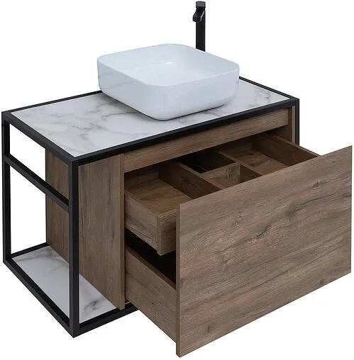 Тумба под умывальник подвесная Aquanet Nova Lite LOFT 90 R дуб рустикальный 00261659