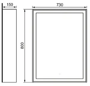 Зеркало с подсветкой Raval Frame 75 дуб трюфель Fra.02.75/DT Зеркало с подсветкой Raval Frame 75 дуб трюфель Fra.02.75/DT, 2