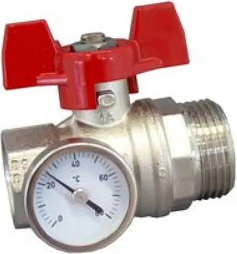 Кран шаровый с термометром 1&quot;в x 1&quot;н Oventrop 1406484