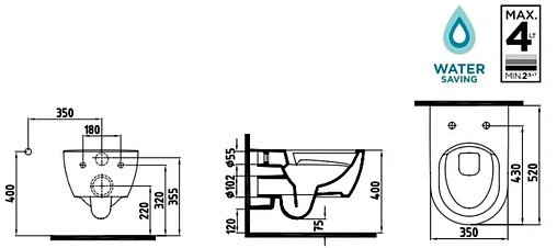Унитаз подвесной безободковый Bien Harmony белый HRKA052N3VP0W3000