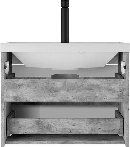 Тумба-умывальник подвесная Домино Loft 70 бетон DL5602T+4670142930037