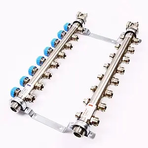 Группа коллекторная без расходомеров 8 отводов 1"н/н x ¾"ек Uni-fitt 456W4308 Группа коллекторная без расходомеров 8 отводов 1"н/н x ¾"ек Uni-fitt 456W4308, 3