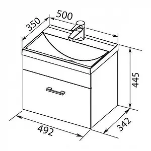 Тумба под умывальник подвесная Aquanet Верона 50 белый 00207765 Тумба под умывальник подвесная Aquanet Верона 50 белый 00207765, 2