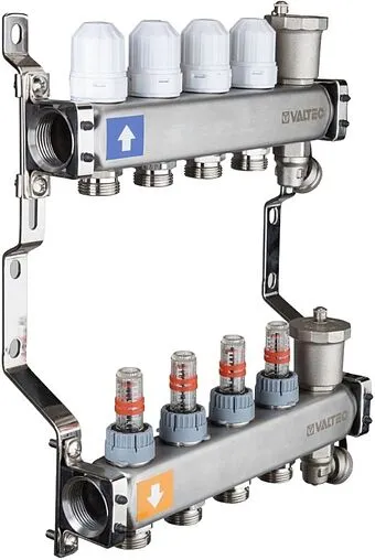 Группа коллекторная с расходомерами 7 отводов 1&quot;в/в x ¾&quot;ек Valtec VTc.579.EMNX.0607