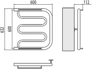 Полотенцесушитель водяной Terminus Фокстрот 1&quot; БШ 600х600 полированная сталь 4620768881107, 2