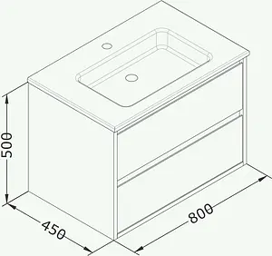Тумба-умывальник подвесная ISVEA Pro 80 антрацит 21MGS019080I+10SL51081SV Тумба-умывальник подвесная ISVEA Pro 80 антрацит 21MGS019080I+10SL51081SV, 2