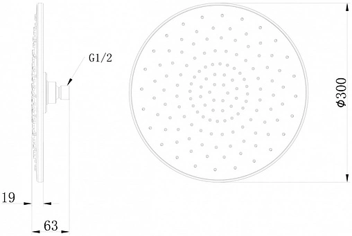 Лейка верхнего душа Swedbe Calypso хром 5046