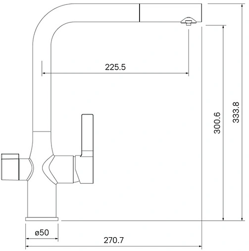 Смеситель для кухни с подключением к фильтру IDDIS Pure хром PURSBFLi05