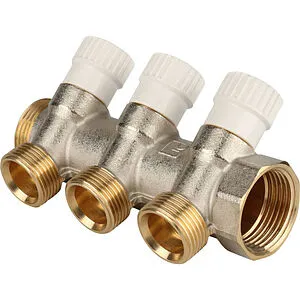 Коллектор регулирующий проходной 3 отвода 1&quot;в/н x ¾&quot;ек Stout SMB 6851 013403, 1