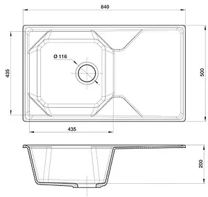 Мойка кухонная GranFest Unique U-840L топаз Мойка кухонная GranFest Unique U-840L топаз, 2