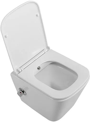 Унитаз подвесной безободковый с функцией биде и встроенным смесителем BelBagno Due белый BB3103CHR-BS/SC