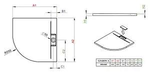Поддон для душа Radaway Giaros A90 MKGA9090-03, 3