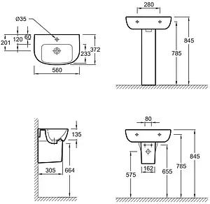 Раковина Jacob Delafon Odeon Up 56 белый E4755G-00 Раковина Jacob Delafon Odeon Up 56 белый E4755G-00, 2