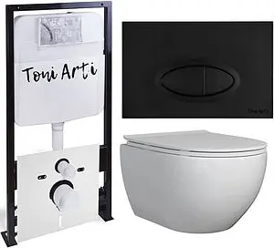 Комплект 6 в 1 Toni Arti Baglio TA-01+TA-BO4936+TA-0054 с кнопкой Freto черный глянцевый Комплект 6 в 1 Toni Arti Baglio TA-01+TA-BO4936+TA-0054 с кнопкой Freto черный глянцевый, 1