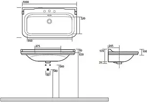 Раковина Kerasan Waldorf 100 белый 4142K1bi/cr*1, 2