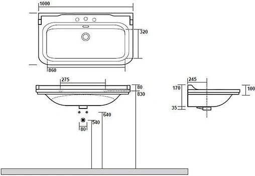Раковина Kerasan Waldorf 100 белый 4142K1bi/cr*1