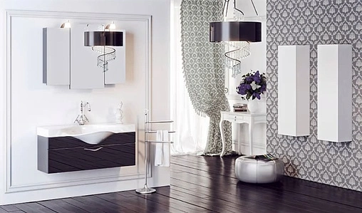 Тумба-умывальник подвесная Aqwella Broadway 110 чёрный Brw.01.10/001/BLK+Brw.11.04.D